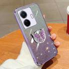 For vivo S15e / T1 Pro Plated Gradient Glitter Butterfly Holder TPU Phone Case(Purple) - 1