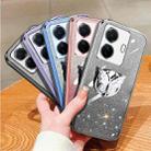 For vivo S15e / T1 Pro Plated Gradient Glitter Butterfly Holder TPU Phone Case(Silver) - 2