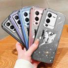 For vivo S15 Pro Plated Gradient Glitter Butterfly Holder TPU Phone Case(Silver) - 2