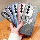 For vivo S16 / S16 Pro Plated Gradient Glitter Butterfly Holder TPU Phone Case(Black) - 2