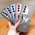 For vivo S16e Plated Gradient Glitter Butterfly Holder TPU Phone Case(Silver) - 2