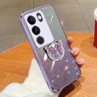 For vivo S17 / S17 Pro Plated Gradient Glitter Butterfly Holder TPU Phone Case(Purple) - 1