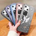 For vivo S18 Plated Gradient Glitter Butterfly Holder TPU Phone Case(Sierra Blue) - 2