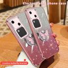 For vivo S18 Plated Gradient Glitter Butterfly Holder TPU Phone Case(Sierra Blue) - 3