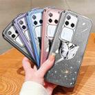 For vivo S18 Pro Plated Gradient Glitter Butterfly Holder TPU Phone Case(Sierra Blue) - 2