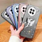 For vivo X90 Plated Gradient Glitter Butterfly Holder TPU Phone Case(Black) - 2