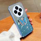 For vivo X100s Plated Gradient Glitter Butterfly Holder TPU Phone Case(Sierra Blue) - 1