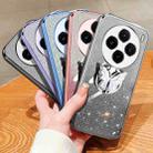 For vivo X100s Plated Gradient Glitter Butterfly Holder TPU Phone Case(Sierra Blue) - 2