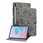 For Samsung Galaxy Tab S6 SM-T860/T865  Tiger Pattern Flip Leather Tablet Case, without Pen(Grey) - 1