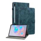 For Samsung Galaxy Tab S6 SM-T860/T865  Tiger Pattern Flip Leather Tablet Case, without Pen(Dark Blue) - 1