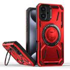 For iPhone 16 Plus Armor II Series MagSafe Magnetic Holder Phone Case(Red) - 1