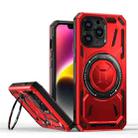 For iPhone 13 Pro Armor II Series MagSafe Magnetic Holder Phone Case(Red) - 1