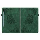 For Samsung Galaxy Tab S6 SM-T860/T865 Butterfly Flower Embossed Leather Tablet Case, without Pen(Green) - 3