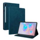 For Samsung Galaxy Tab S6 SM-T860/T865 Butterfly Flower Embossed Leather Tablet Case, without Pen(Blue) - 1