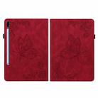 For Samsung Galaxy Tab S6 SM-T860/T865 Butterfly Flower Embossed Leather Tablet Case, without Pen(Red) - 3