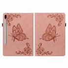 For Samsung Galaxy Tab S6 SM-T860/T865 Butterfly Flower Embossed Leather Tablet Case, without Pen(Rose Gold) - 3