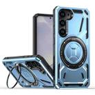 For Samsung Galaxy S22 5G Armor II Series MagSafe Magnetic Holder Phone Case(Light Blue) - 1