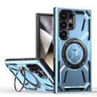 For Samsung Galaxy S22 Ultra 5G Armor II Series MagSafe Magnetic Holder Phone Case(Light Blue) - 1