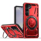 For Samsung Galaxy S25 5G Armor II Series MagSafe Magnetic Holder Phone Case(Red) - 1