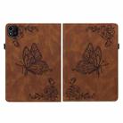For itel Pad One 10.1 Butterfly Flower Embossed Leather Tablet Case(Brown) - 3