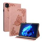 For itel Pad One 10.1 Butterfly Flower Embossed Leather Tablet Case(Rose Gold) - 1