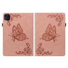 For itel Pad One 10.1 Butterfly Flower Embossed Leather Tablet Case(Rose Gold) - 3