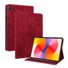 For Huawei MatePad SE 11 2024 Butterfly Flower Embossed Leather Tablet Case(Red) - 1