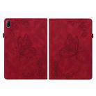 For Huawei MatePad SE 11 2024 Butterfly Flower Embossed Leather Tablet Case(Red) - 3