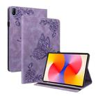 For Huawei MatePad SE 11 2024 Butterfly Flower Embossed Leather Tablet Case(Purple) - 1