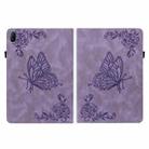 For Huawei MatePad SE 11 2024 Butterfly Flower Embossed Leather Tablet Case(Purple) - 3