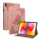 For Huawei MatePad SE 11 2024 Butterfly Flower Embossed Leather Tablet Case(Rose Gold) - 1