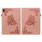 For Huawei MatePad SE 11 2024 Butterfly Flower Embossed Leather Tablet Case(Rose Gold) - 3