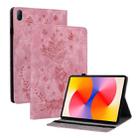 For Huawei MatePad SE 11 2024 Butterfly Rose Embossed Leather Tablet Case(Pink) - 1