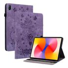 For Huawei MatePad SE 11 2024 Butterfly Rose Embossed Leather Tablet Case(Purple) - 1