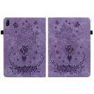 For Huawei MatePad SE 11 2024 Butterfly Rose Embossed Leather Tablet Case(Purple) - 3