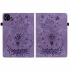 For itel Pad One 10.1 Butterfly Rose Embossed Leather Tablet Case(Purple) - 3