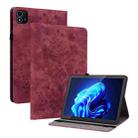 For itel Pad One 10.1 Butterfly Rose Embossed Leather Tablet Case(Red) - 1