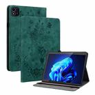For itel Pad One 10.1 Butterfly Rose Embossed Leather Tablet Case(Green) - 1