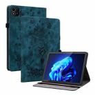 For itel Pad One 10.1 Butterfly Rose Embossed Leather Tablet Case(Dark Blue) - 1