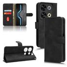 For itel P65 Skin Feel Magnetic Flip Leather Phone Case(Black) - 1