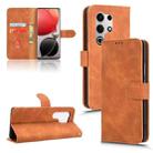 For itel S25 Ultra Skin Feel Magnetic Flip Leather Phone Case(Brown) - 1