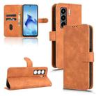 For itel Power 70 Skin Feel Magnetic Flip Leather Phone Case(Brown) - 1