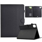 For iPad Pro 11 2024 Solid Color Fiber Texture Smart Tablet Leather Case(Black) - 1