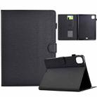 For iPad Pro 11 2022 / 2022 Solid Color Fiber Texture Smart Tablet Leather Case(Black) - 1