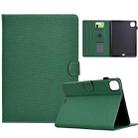 For iPad Pro 11 2022 / 2022 Solid Color Fiber Texture Smart Tablet Leather Case(Green) - 1