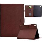 For iPad 10.2 2020 / 2019 Solid Color Fiber Texture Smart Tablet Leather Case(Brown) - 1