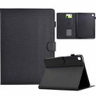 For iPad 10.2 2020 / 2019 Solid Color Fiber Texture Smart Tablet Leather Case(Black) - 1