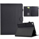 For iPad Air 10.5 2019 Solid Color Fiber Texture Smart Tablet Leather Case(Black) - 1