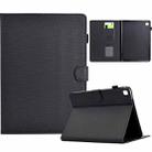 For iPad Air / Air 2 / 9.7 2017 / 2018 Solid Color Fiber Texture Smart Tablet Leather Case(Black) - 1