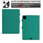 For iPad Air 10.9 2022 / 2020 Solid Color Fiber Texture Smart Tablet Leather Case(Lake Green) - 3